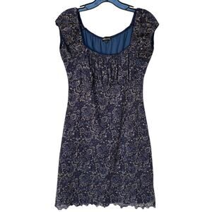 Wet Seal Vintage Pullover Paisley Mesh Milkmaid Mini Dress Fairy Grunge size L